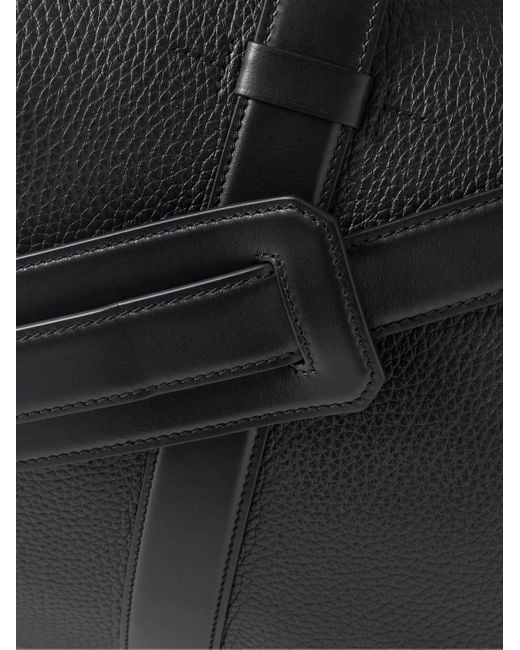 Tom Ford Black Full-grain Leather Holdall for men