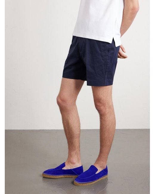 Tom Ford Blue Finn Collapsible-heel Suede Espadrilles for men