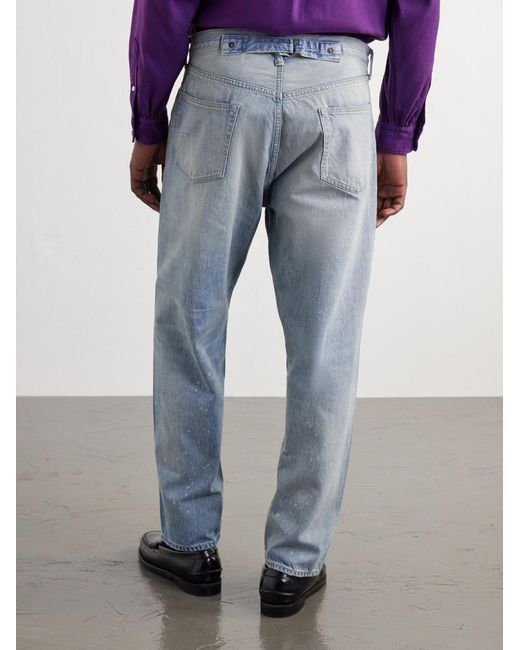 A.PRESSE Blue No. 37 Wide-leg Distressed Jeans for men