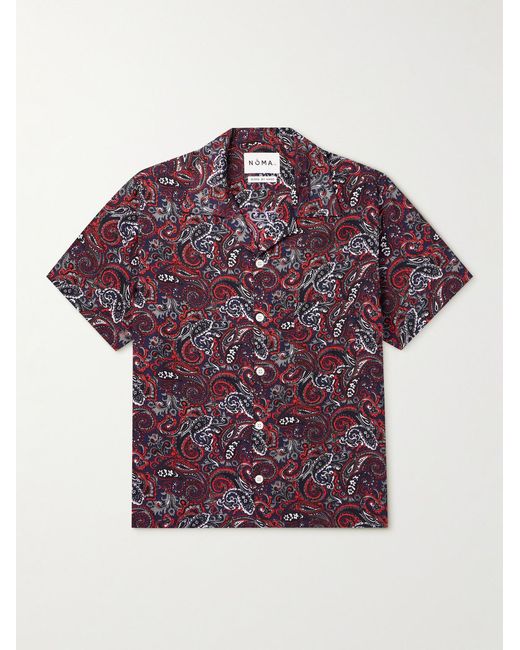 Noma T.D Purple Camp-Collar Paisley-Print Rexcell Shirt for men
