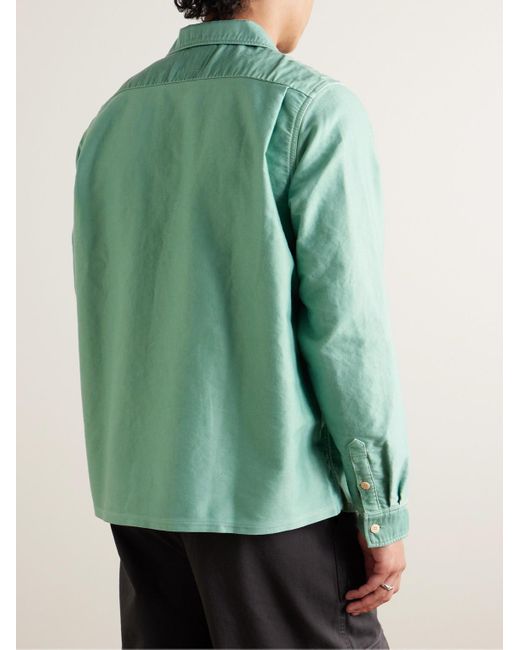 Visvim Keesey Hemd aus Webstoff mit wandelbarem Kragen in Green für Herren