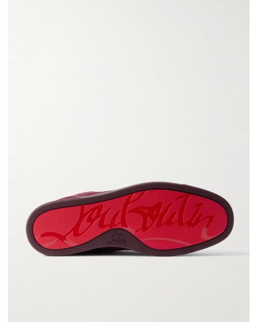 Christian Louboutin Purple Louis Junior Grosgrain-trimmed Suede Sneakers for men