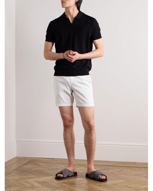 Club Monaco White Baxter Slim-fit Straight-leg Striped Linen-blend Shorts for men