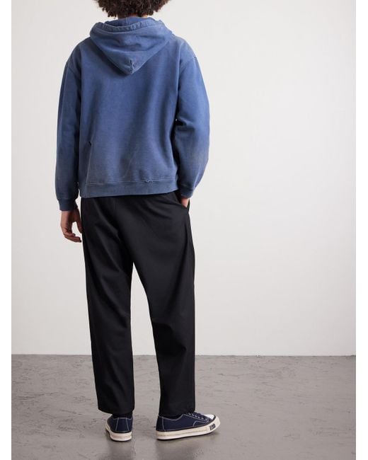 Neighborhood Savage Hoodie aus Baumwoll-Jersey mit Logoprint in Distressed-Optik in Blue für Herren