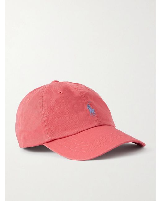 Polo Ralph Lauren Pink Logo-Embroidered Cotton-Canvas Baseball Cap for men