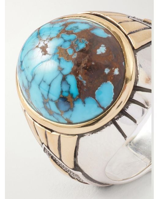 Jacques Marie Mage Blue Bo-Jo-Ring Sterling, 18-Karat And Apache Ring for men