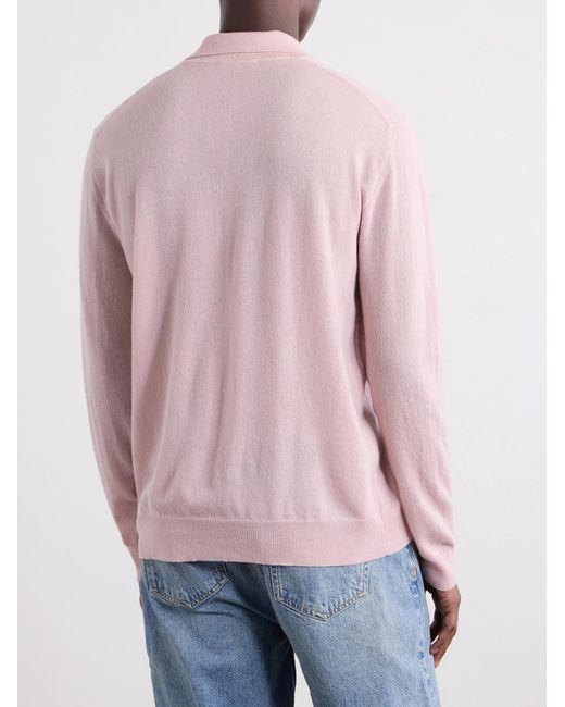 Slowear Pink Cashmere-Blend Polo Sweater for men