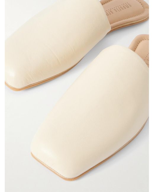 Our Legacy White Emporio Armani Cigarr Leather Slippers for men