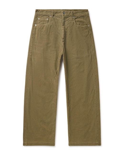 Rick Owens Green Geth Straight-leg Cotton-corduroy Trousers for men