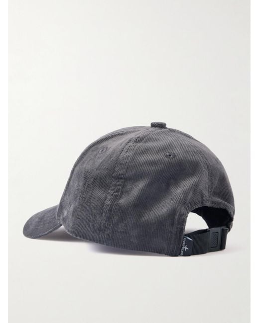 Stone Island Baseballkappe aus Baumwollcord mit Logostickerei in Blue für Herren