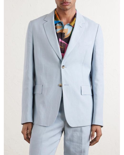 Paul Smith Blue Linen Suit Jacket for men