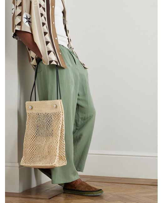 Loewe Natural Paula's Ibiza Leather-trimmed Raffia Tote Bag for men