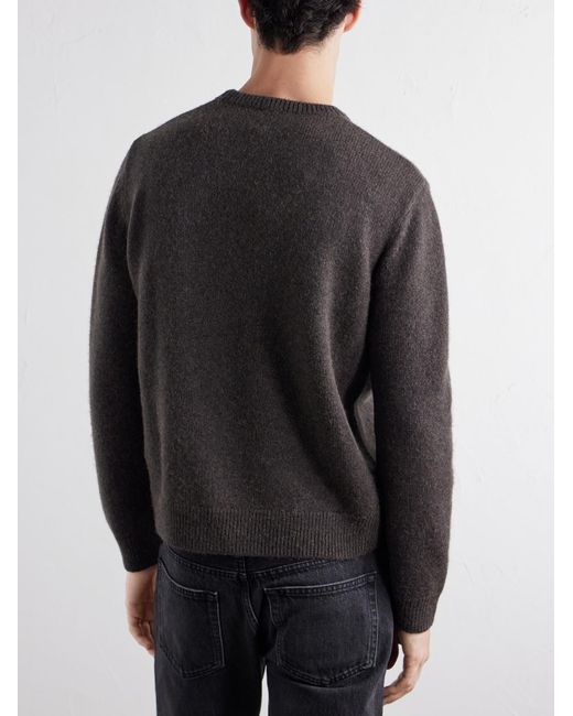 Totême Gray Camel Hair Knit Sweater for men