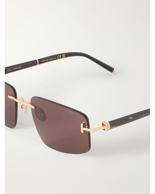 Tom Ford Metallic Square-frame Titanium And Acetate Sunglasses for men