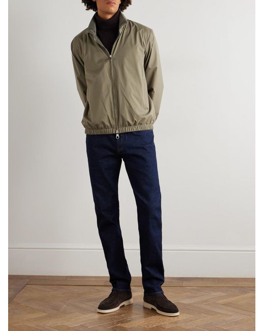 Loro Piana Green Reversible Windmate Storm System Nylon And Cashmere Blouson Jacket for men