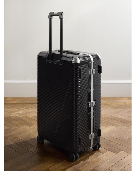 Fpm Milano Black Bank Light 76cm Leather-trimmed Makrolon® Polycarbonate Spinner Suitcase for men