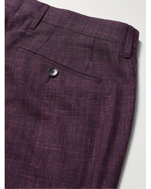 Mr P. Purple Mike Straight-leg Pleated Wool for men
