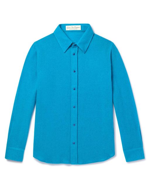 God's True Cashmere Blue Cashmere-gauze Shirt for men