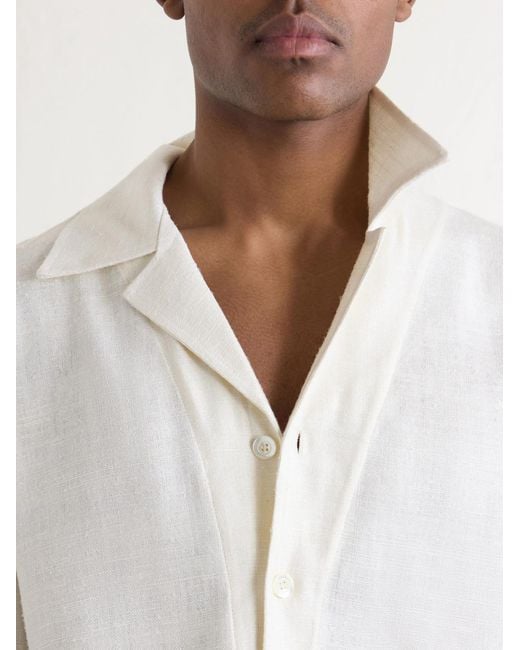 Saman Amel Natural Camp-Collar Silk-Gauze Shirt for men