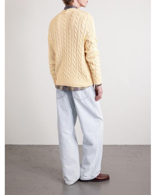 Polo Ralph Lauren Natural Logo-embroidered Cable-knit Cotton Sweater for men