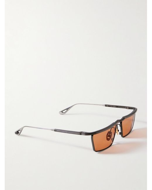 Jacques Marie Mage Black Bogart Rectangular-Frame Metal Sunglasses for men