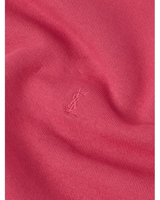 Saint Laurent Logo-embroidered Cotton-jersey Sweatshirt for men