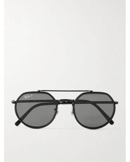 Ray-Ban Black Round-frame Metal Sunglasses for men