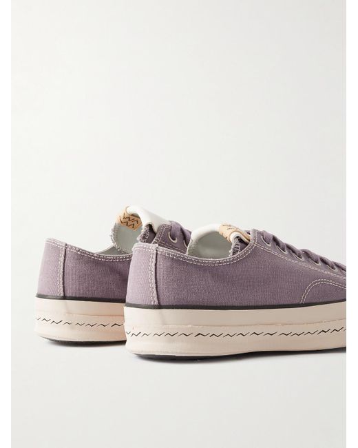 Visvim Purple Skagway Leather-trimmed Canvas Sneakers for men