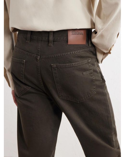 Zegna Gray Roccia Slim-Fit Garment-Dyed Jeans for men