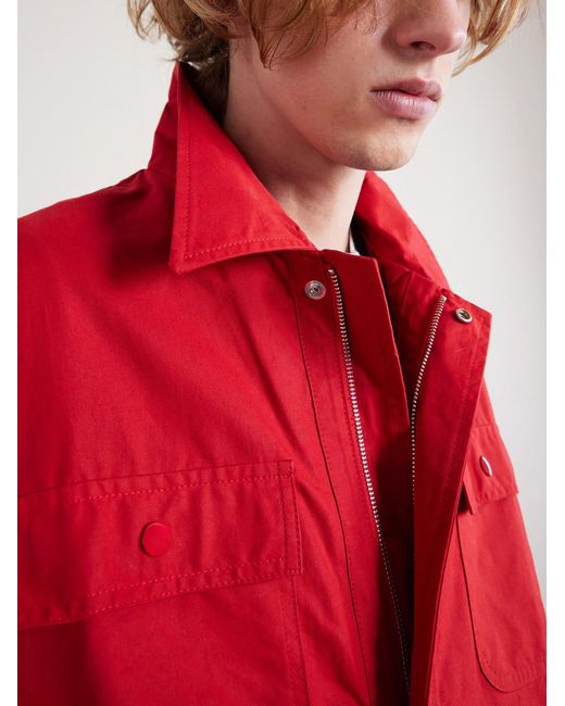 Bode Red Hunting Waxed-cotton Jacket for men