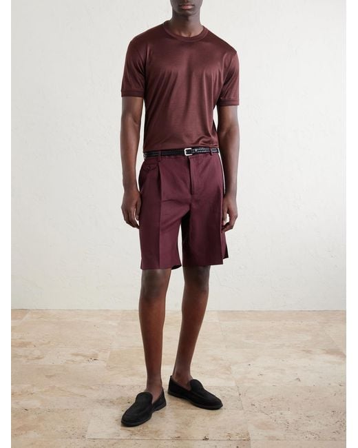 Dolce & Gabbana Red Silk-Jersey T-Shirt for men
