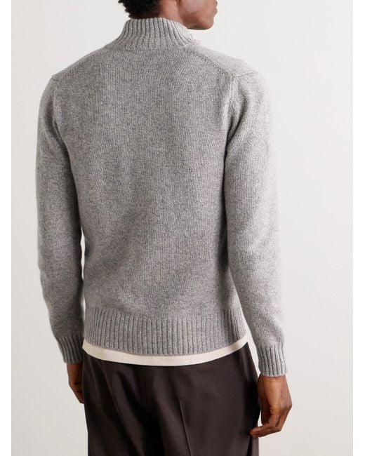 Slowear Gray Incotex Zanone Slim-Fit Virgin Wool Cardigan for men