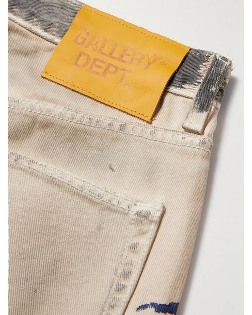 GALLERY DEPT. Natural Hollywood Flared Distressed Paint-Splattered Jeans for men