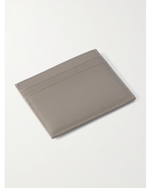 Saint Laurent Gray Logo-print Leather Cardholder for men