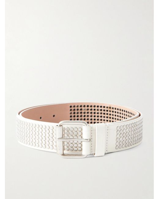 Dries Van Noten Natural 4Cm Studded Leather Belt for men