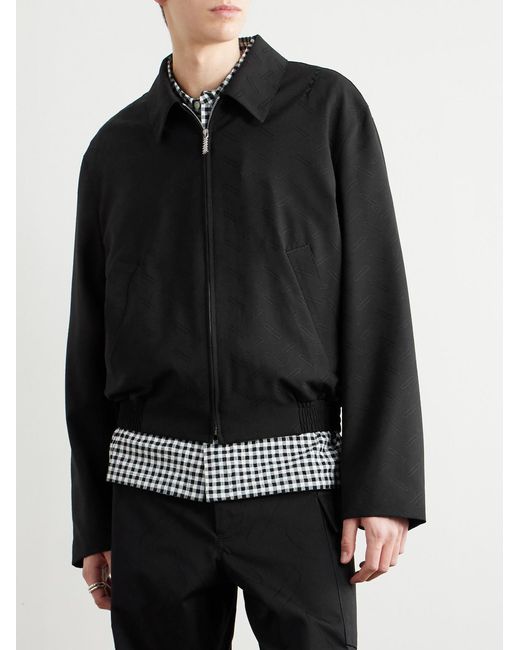 Marni Blue Confetti Embroidered Wool Blouson Jacket for men