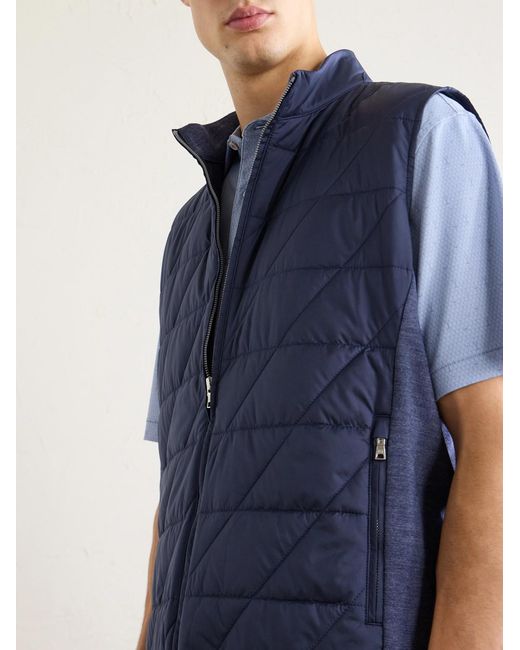 Peter Millar Blue Walker Quilted Shell Vest for men