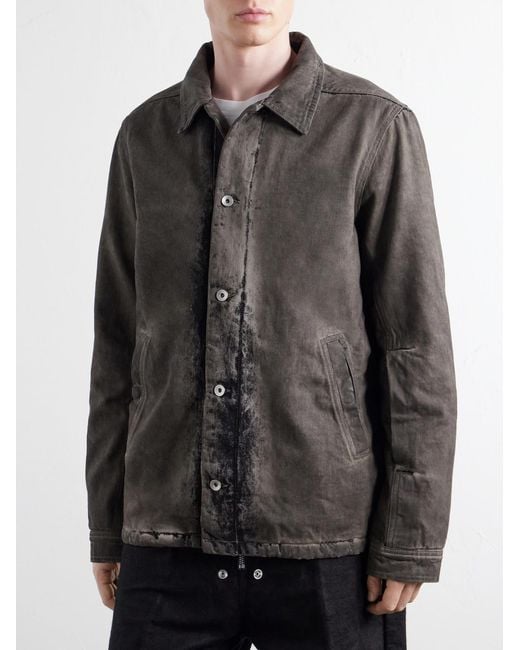 Rick Owens Black Brad Washed-Denim Jacket for men