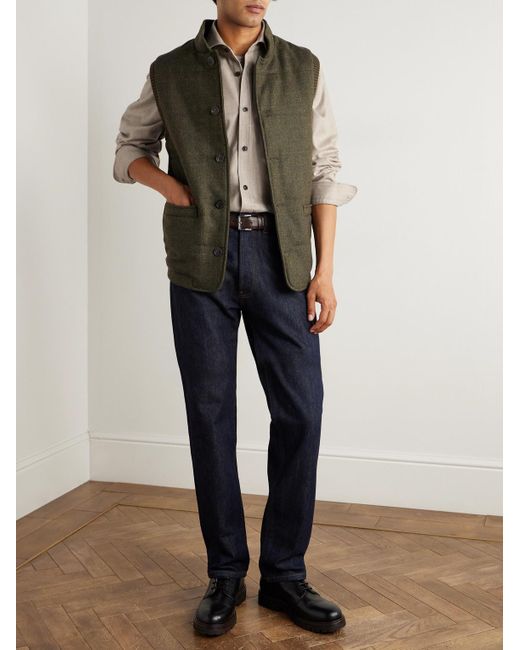 James Purdey & Sons Natural Cutaway-collar Wool And Cashmere-blend Shirt for men