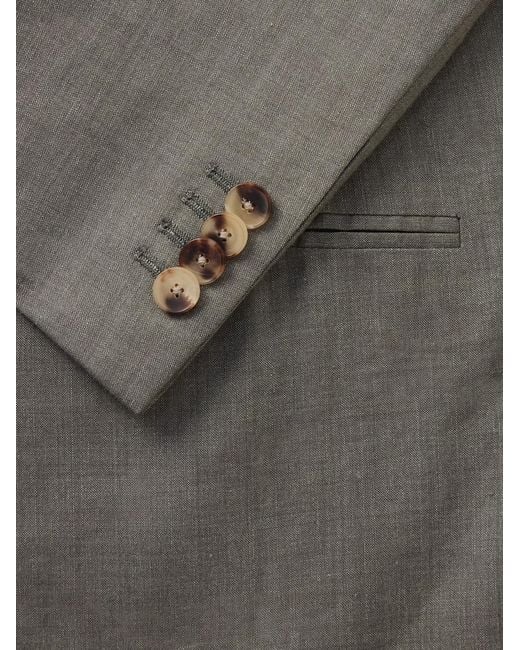 Mr P. Green Double-breasted Wool And Linen-blend Suit Jacket for men