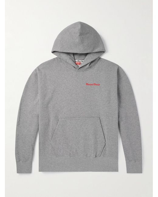KENZO Gray Verdy Market Oversized Logo-Print Cotton-Jersey Hoodie for men