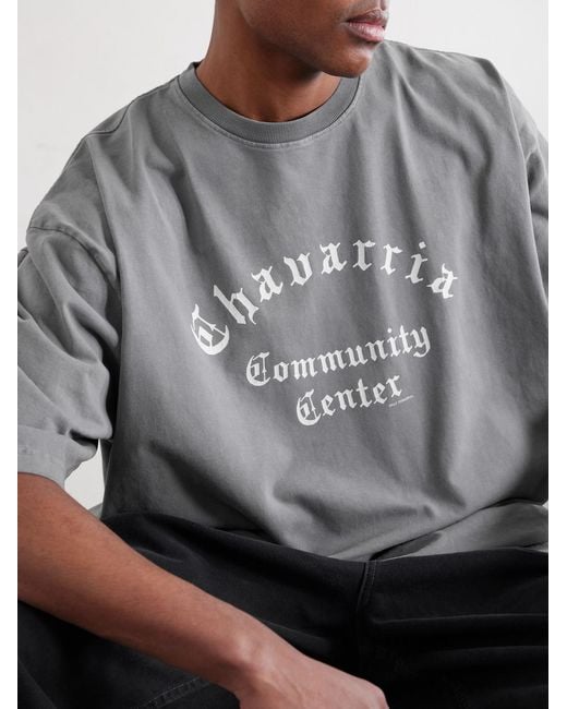 Willy Chavarria Gray Chavarria Logo-Print Cotton-Jersey T-Shirt for men