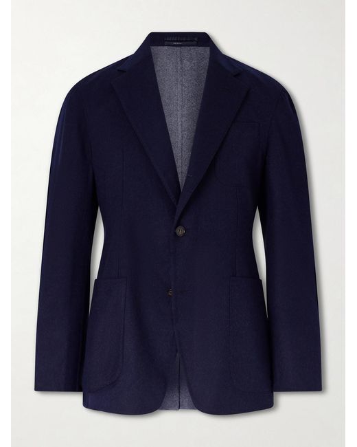 Dunhill Blue Mohair And Silk-Blend Blazer for men