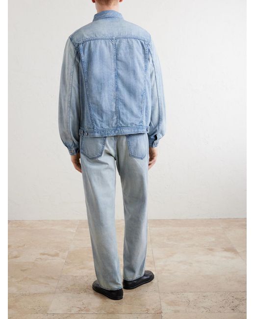 Auralee Blue Faded Denim Jacket for men