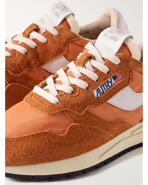 Autry Orange Reelwind Low Suede And Shell Sneakers for men