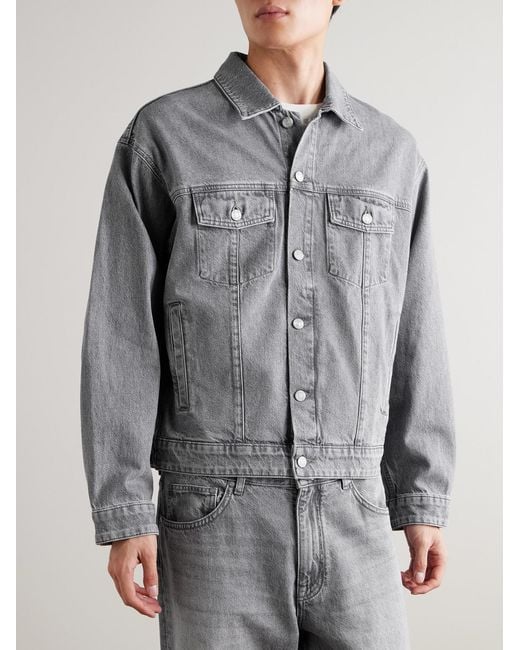 NN07 Gray Roy 10034 Denim Jacket for men