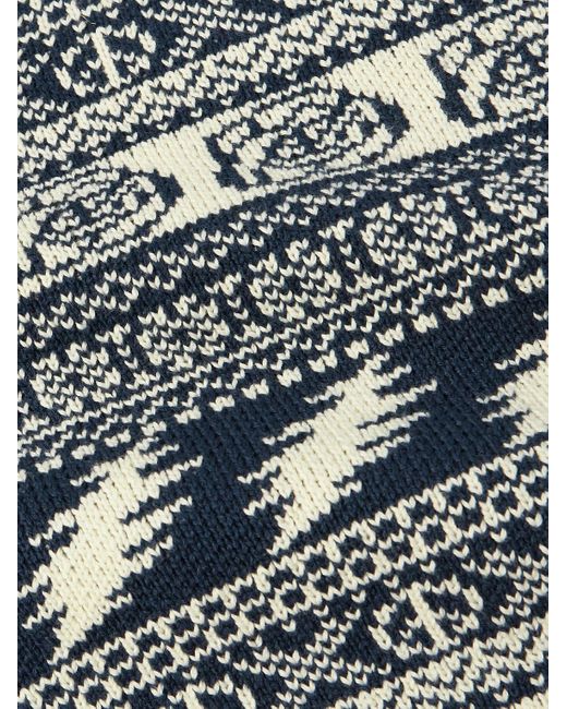 Schott Nyc Blue Grateful Dead Fair Isle Cotton Sweater for men