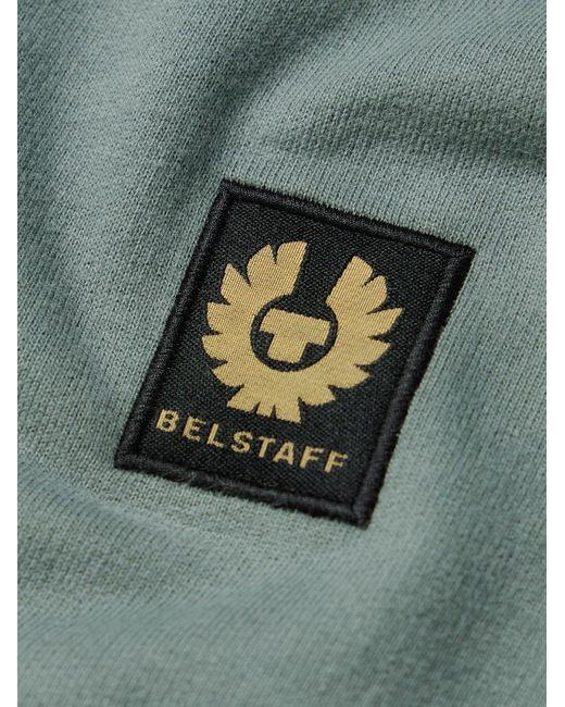 Belstaff Green Logo-appliquéd Garment-dyed Cotton-jersey Sweatshirt for men