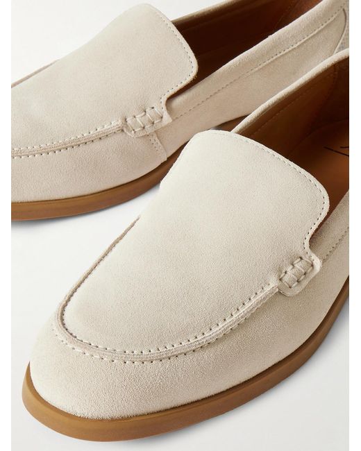 Mr P. White Suede Loafers for men