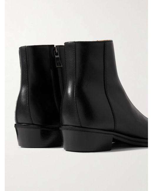 Mr P. Black Oscar Leather Boots for men